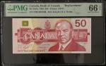 Bank of Canada, replacement $50, 1988, serial number FME8800703, signatures by Knight and Dodge,(BC-