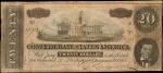 T-67. Confederate Currency. 1864 $20. Very Fine. General Lee Surrender Note.