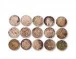 新疆五钱银币一组十五枚，含有喀什，迪化，湘平龙等各式版别，美品 RMB: 4,000-6,000      