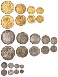Victoria (1837-1901) Currency Old Head Specimen Set, 1893 (13), Five-Pounds to Half-Sovereign (4), C
