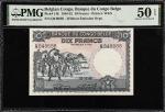 BELGIAN CONGO. Banque du Congo Belge. 10 Francs, 1948. P-14E. PMG About Uncirculated 50 EPQ.