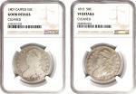 Lot of (2) Early Date Capped Bust Half Dollars. Cleaned (NGC).