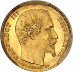 FRANCE - FRANCESecond Empire / Napoléon III (1852-1870). 5 francs tête nue petit module, tranche can