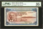 MALAWI. Reserve Bank. 10 Kwacha, 1964 Reserve Bank Act; 1971 Is. P-8a. PMG Choice Very Fine 35.