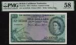 British Caribbean Territories, Eastern Group, $5, 5 January 1953, serial number A2-337048, (Pick 9a,