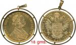 Austria; gold coin pendant date 1915. Restrike gold coin 4 Ducat, KM#2276, weight 13.9636 gms, 0.986