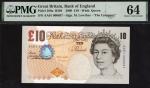 Bank of England, M. Lowther, £10, ND (2000), serial number AA01 000037, (EPM B388, Pick 389a), in PM