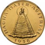 オーストリア (Austria) マリアツェルのマドンナ 100シリング金貨 1936年 KM2857 ／ Madonna of Mariazell 100 Schilling Gold Proofl
