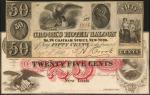 Lot of (2) New York Scrip Notes. Crooks Hotel and Saloon & Fulton Coffee House. Choice Very Fine.
