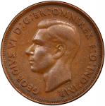 AUSTRALIA: George VI, 1936-1952, AE penny, 1946, KM-36, better date, brown, PCGS graded EF45, R. 