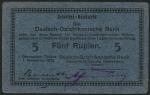 Deutsch-Ostafrikanische Bank, German East Africa, a selection of 5 rupien (7), 15.8.15, 1.XI.15 (3),