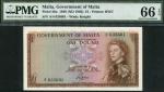 Government of Malta, £1, ND (1963), serial number A/4 635601, brown on multicolour underprint, Eliza