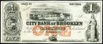 Brooklyn, New York. The City Bank of Brooklyn. ND (18xx). $1. Uncirculated. Proof.