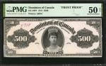 CANADA. Dominion of Canada. 500 Dollars, 1911. DC-19P1 & 19P2. Front & Back Proofs. PMG About Uncirc