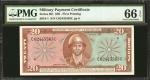 Military Payment Certificate. Series 681 $20. PMG Gem Uncirculated 66 EPQ.