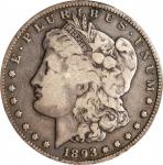 1893-CC Morgan Silver Dollar. VG-10 (PCGS). CAC.