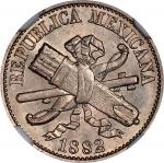 MEXICO. Centavo, 1882. Mexico City Mint. NGC MS-65.