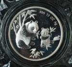 1997年慕尼黑国际硬币展销会12盎司熊猫银章一枚，发行量：250枚，带证书、盒