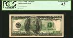 Fr. 2175-E. 1996 $100 Federal Reserve Note. Richmond. PCGS Currency Extremely Fine 45. Back to Face 