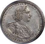 RUSSIA. Ruble, 1724-CNB. St. Petersburg Mint. Peter I (the Great). PCGS Genuine--Cleaned, Unc Detail