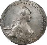 RUSSIA. Ruble, 1772-CNB RY. St. Petersburg Mint. Catherine II (the Great). NGC Unc Details--Cleaned.