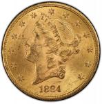 1884-CC自由像双鹰金币 PCGS MS 63 Liberty Head Double Eagle