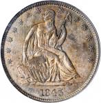 1843-O Liberty Seated Half Dollar. WB-2. Rarity-3. MS-62 (PCGS). OGH.