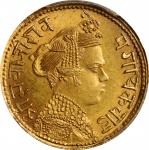 1902年巴罗达1Mohur。沙耶吉饶三世。INDIA. Baroda. Mohur, VS 1959 (1902). Sayaji Rao III (under Victoria as Empres
