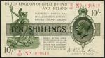 Treasury Series, N.F. Warren-Fisher, 10 shillings, ND (1919), serial number E49 019840, brown, green
