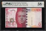 SCOTLAND. Bank of Scotland. 100 Pounds, 2007. P-128a. PMG Choice About Uncirculated 58 EPQ.