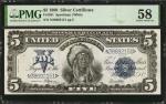 Fr. 281. 1899 $5 Silver Certificate. PMG Choice About Uncirculated 58.