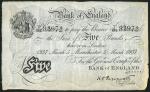 Bank of England, K.O. Peppiatt, ｣5, Manchester, 5 March 1937, serial number T/262 83972, black and w