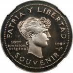 1987年古巴1比索。哈瓦那造币厂。CUBA. Souvenir Peso, 1987. Havana Mint. NGC PROOF-68 Cameo.