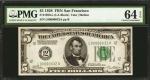 Fr. 1950-L. 1928 $5 Federal Reserve Note. San Francisco. PMG Choice Uncirculated 64 EPQ. Low Serial 