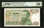 BELGIUM. Banque Nationale de Belgique. 5000 Francs, 1971-77. P-137. PMG About Uncirculated 50 EPQ.