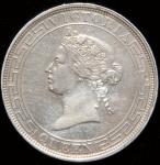 1867年香港壹圆银币一枚，美品