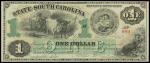 State of South Carolina, $1, 1872, serial number 993, green and black, oxen pulling cart top left, t