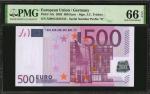 EUROPEAN UNION. European Central Bank. 500 Euro, 2002. P-14x. PMG Gem Uncirculated 66 EPQ.