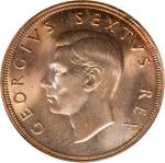 1948年南非 5 先令。SOUTH AFRICA. 5 Shillings, 1948. George VI. PCGS PL-67+.