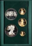 Complete 1993-P Philadelphia Set of Gold and Silver Eagles. Deep Cameo Proof (Uncertified).