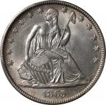 1865-S Liberty Seated Half Dollar. WB-1. Rarity-6. Late Die State. Small Wide Broken S. MS-63 (PCGS)