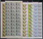 Malaysia - Lot of orchid and butterfly postage stamps of Sarawak and Sabah. Totally 1180 values. Unm