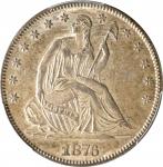 1876 Liberty Seated Half Dollar. Type I Reverse. WB-101. AU-58 (PCGS). CAC.
