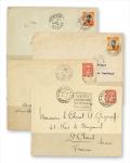 Indo-China Postal Stationery Used, 1916-32, [1] 10c red and black, inside slate blue (H&G #20) to Fr