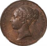 英国(GB), 1858, 銅(Cu), ﾍﾟﾆｰ Penny, NGC MS64RB LARGE DATE , 未使用, UNC, ヴィクトリア女王像／ブリタニア座像 1ペニー銅貨 1858年 KM