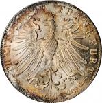GERMANY. Frankfurt. 2 Gulden, 1855. Free City. PCGS MS-66 Gold Shield.
