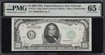 Fr. 2211-Gdgs. 1934 Dark Green Seal $1000 Federal Reserve Note. Chicago. PMG Gem Uncirculated 65 EPQ