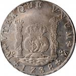 MEXICO. 8 Reales, 1738-Mo MF. Mexico City Mint. Philip V. PCGS AU-53 Gold Shield.