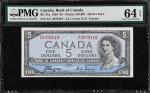 CANADA. Bank of Canada. 5 Dollars, 1954. BC-31a. PMG Choice Uncirculated 64 EPQ.