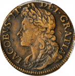 IRELAND. Gun Money 6 Pence, 1689 (June). Dublin Mint. James II. PCGS AU-50 Gold Shield.